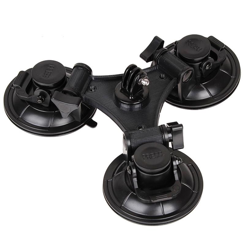 Triangle Suction Cup Mount for Action Cameras with Screwdriver