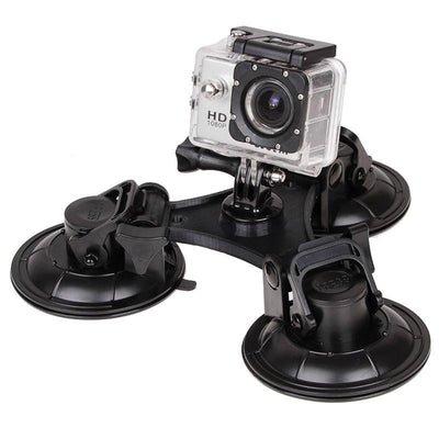 Triangle Suction Cup Mount for Action Cameras with Screwdriver