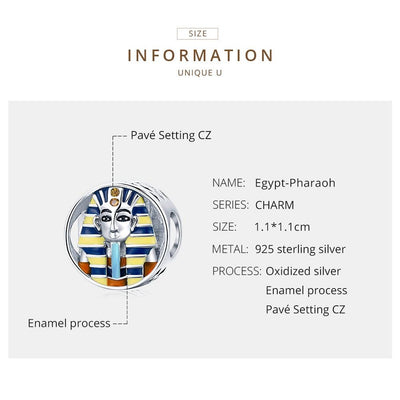 925 Sterling Silver Egyptian Pharaoh Beads For Diy Bracelets & Necklaces