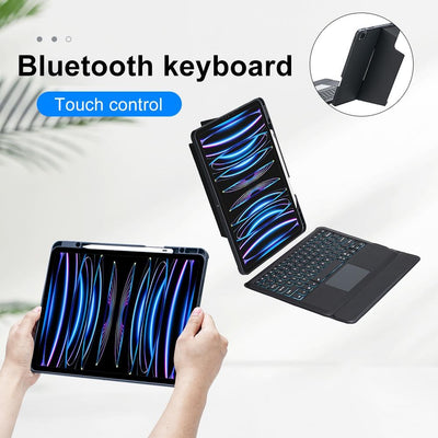12.9 Ipad Pro Touch Backlight Bluetooth Keyboard Leather Case - Split Type 2022 / 2021 / 2020 / 2018