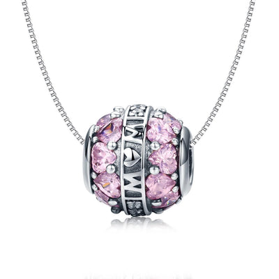 925 Sterling Silver Love Beads Pendant For Diy Bracelets & Necklaces
