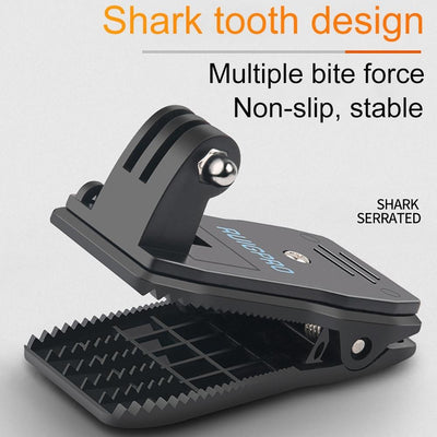 360 Degree Backpack Mount For Gopro Dji And Other Action Cameras - Rotating Clip Clamp