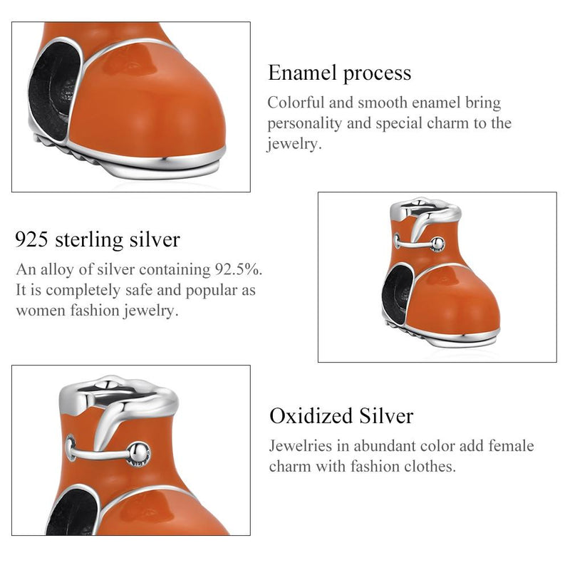 925 Sterling Silver Small Cotton Boots Beads For Diy Bracelets & Necklaces