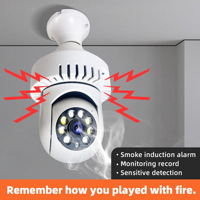 1080P Wifi Camera With Night Vision And Two-Way Voice - Smoke Alarm Bulb