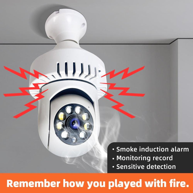 1080P Wifi Camera With Night Vision And Two-Way Voice - Smoke Alarm Bulb