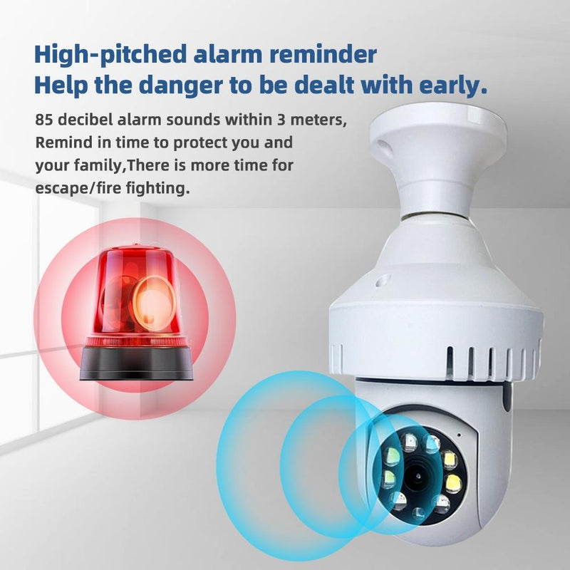 1080P Wifi Camera With Night Vision And Two-Way Voice - Smoke Alarm Bulb