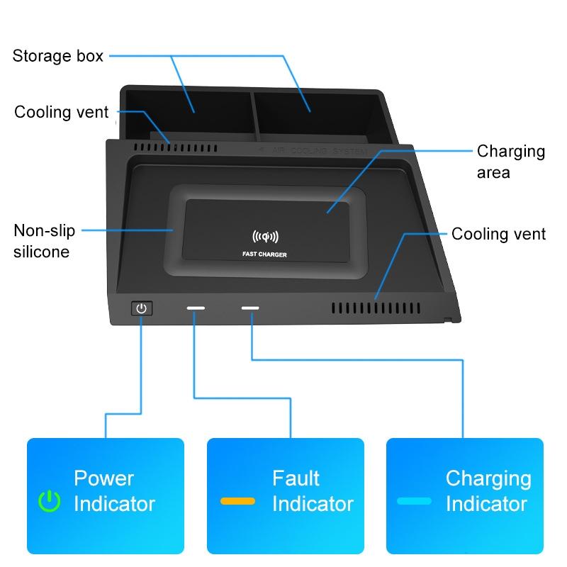 10w Wireless Charger for Volkswagen Tayron 2019-2022 - Qi Standard