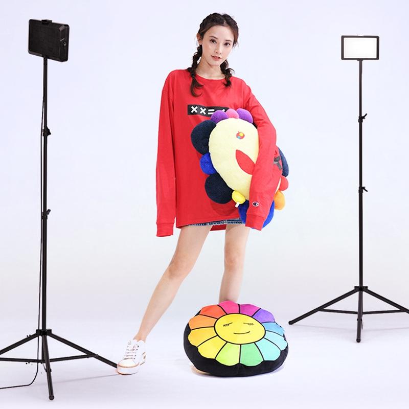 8 Three-colour Photography Flat-panel Live Fill Light - 0.5m Bracket & Bluetooth Remote