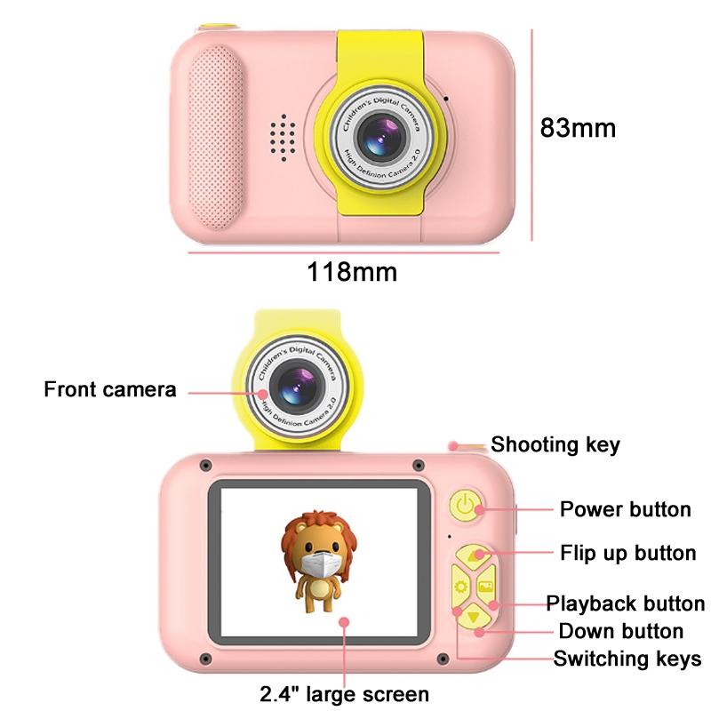 Reversible Mini Hd Child Camera With 8G Card Reader - Blue