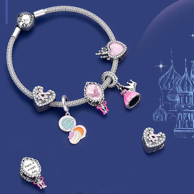 Diy Pearl Pink Bracelet With Fantasy Pendant