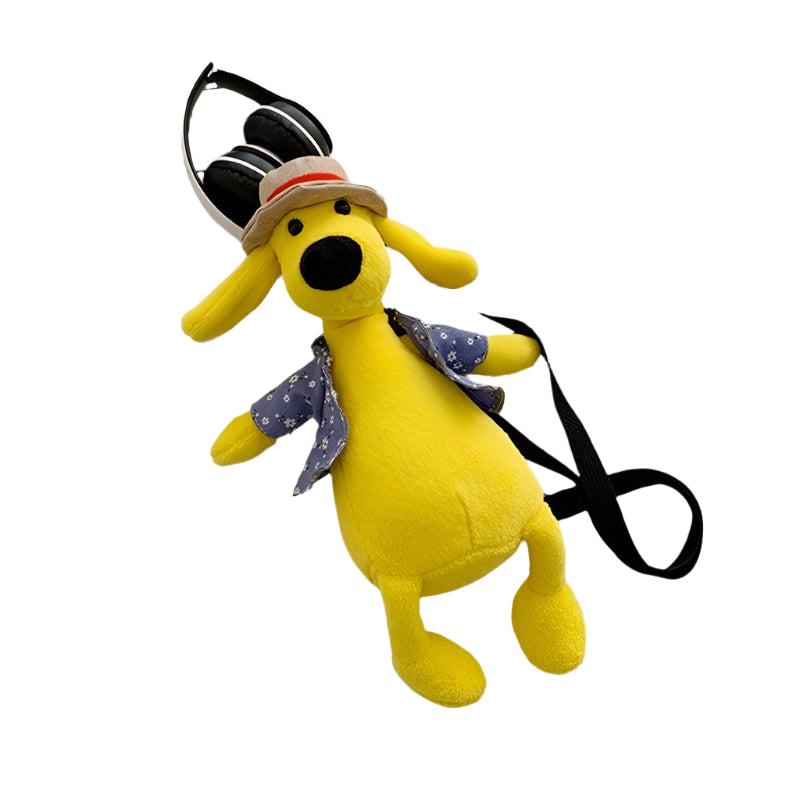 Adorable Cartoon Plush Shoulder Bag Duck White Green - Duck White Red