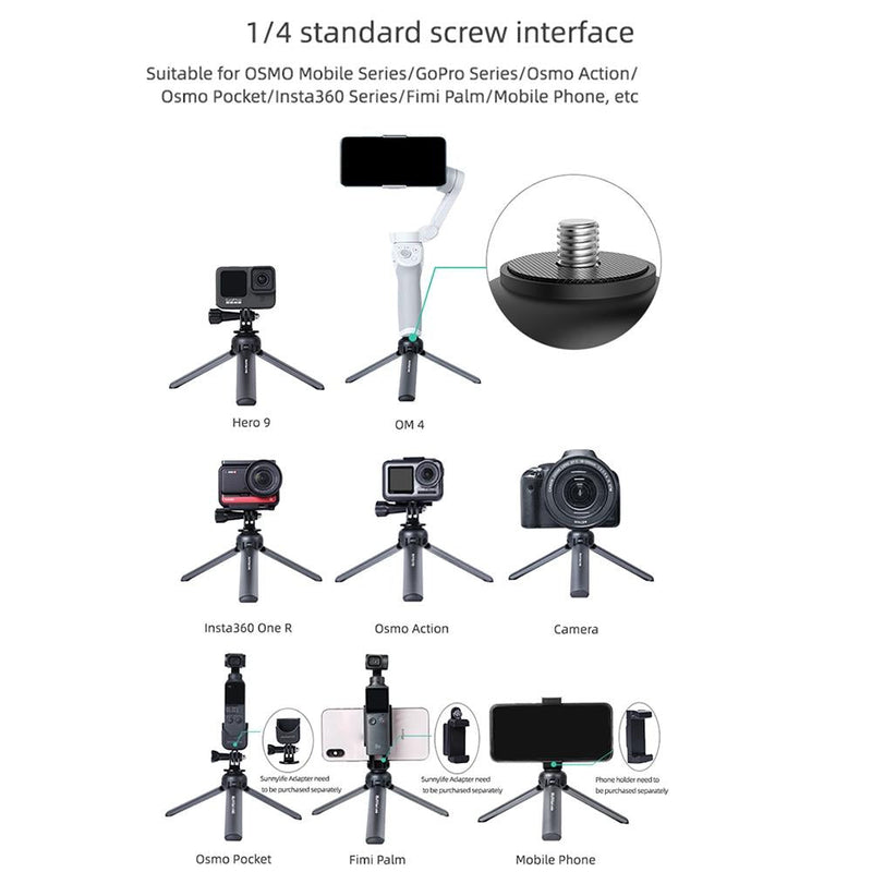 Aluminum Alloy Mini Tripod for Insta360 Go Dji Action and Gopro