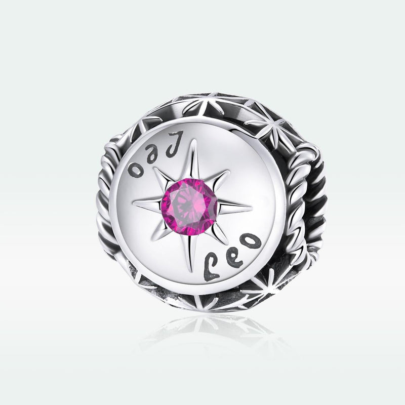 925 Sterling Silver Zodiac Zircon Bead Bracelet / Necklace Set Leo Style - Leo