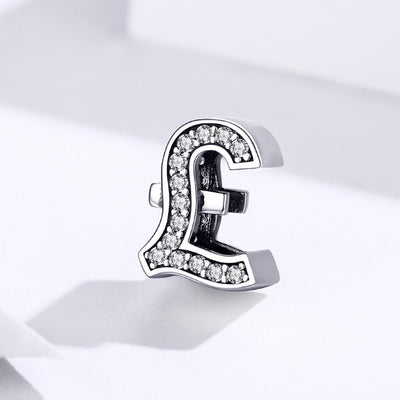 925 Sterling Silver Currency Symbol Pendant For Diy Bracelets And Necklaces