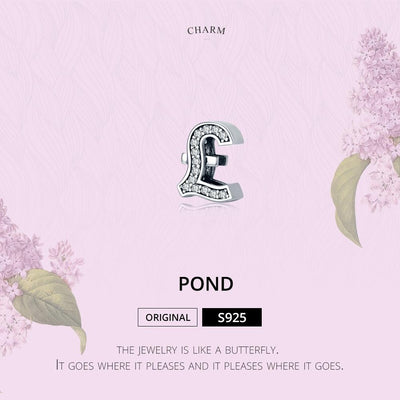 925 Sterling Silver Currency Symbol Pendant For Diy Bracelets And Necklaces