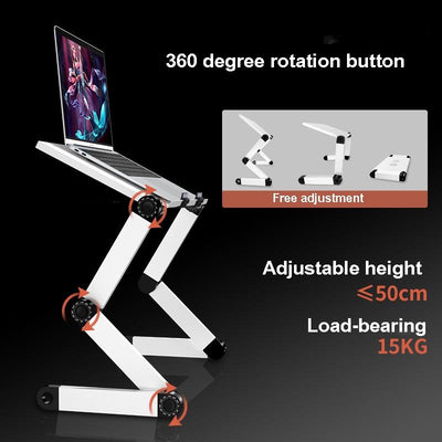 Portable Folding Laptop Desk with Adjustable Height and Storage