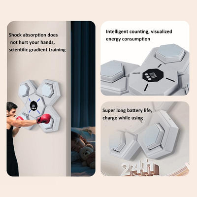 Rechargeable Bluetooth Boxing Machine With Adult & Child Gloves - Blue - Without Gloves Blue