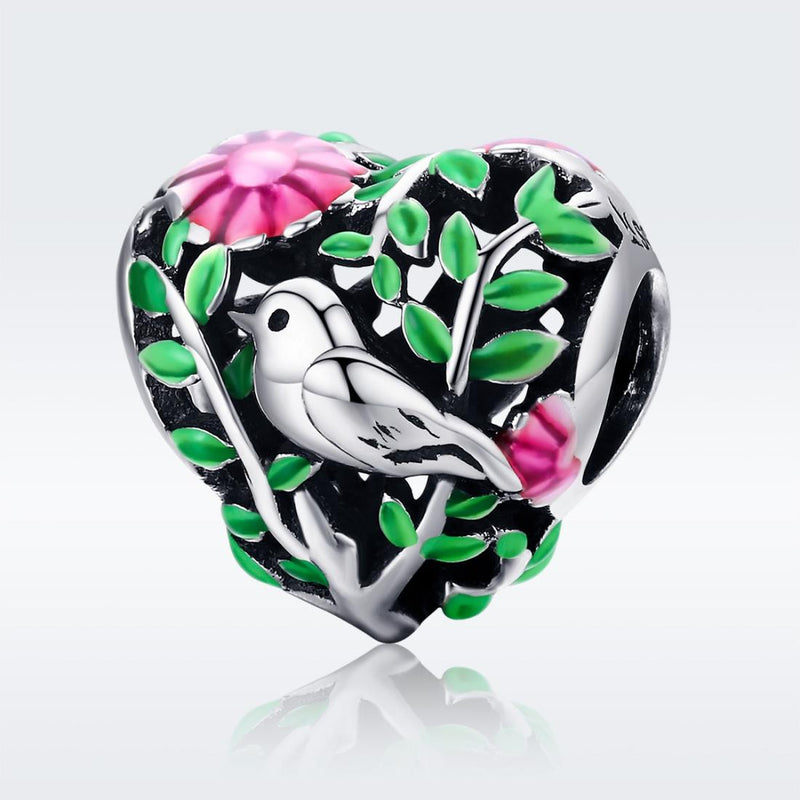 925 Sterling Silver Bird Charm Bead For Bracelets & Necklaces