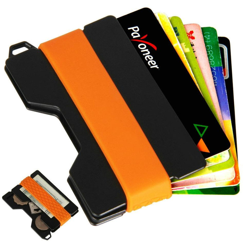 Rfid Card Holder & Edc Wallet Anti Theft Aluminum Alloy Orange