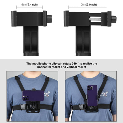 Adjustable Body Mount Belt with Phone Clamp and j Hook Mount