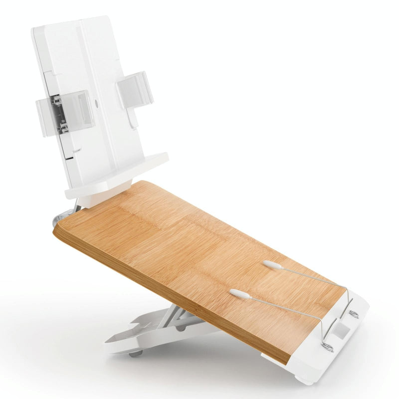 Adjustable Desktop Book Stand With Multi-Angle Clip - Foldable Tablet Holder