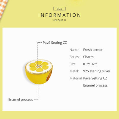 925 Sterling Silver Lemon Bead Bracelet / Necklace Accessory