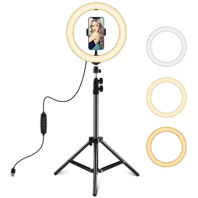 10.2 Led Ring Light With 1.1M Tripod For Vlogging And Live Streaming