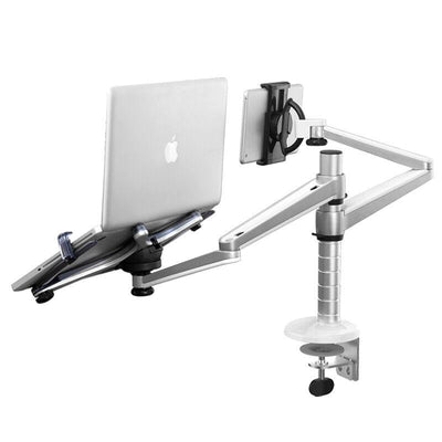 Adjustable Aluminum Double Arm Tablet Stand - Universal Rotation