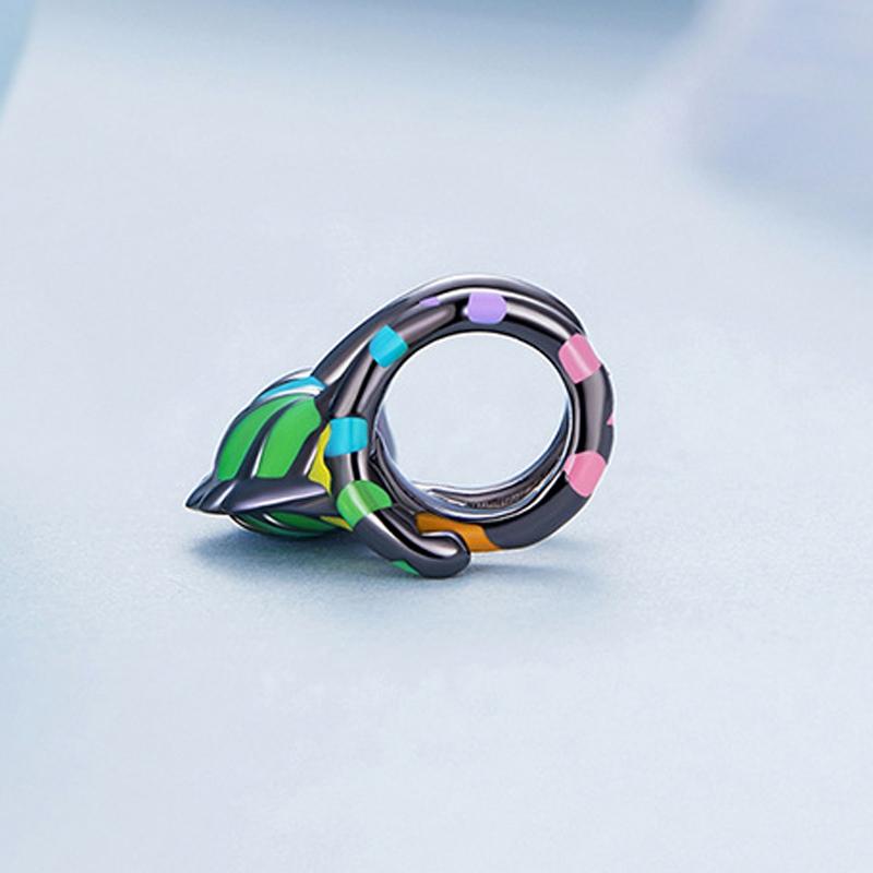 925 Sterling Silver Chameleon Beads For Diy Bracelets