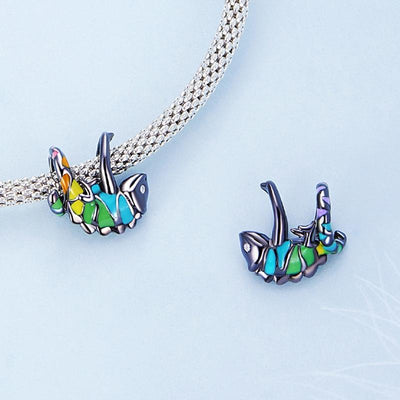 925 Sterling Silver Chameleon Beads For Diy Bracelets