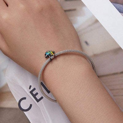 925 Sterling Silver Chameleon Beads For Diy Bracelets