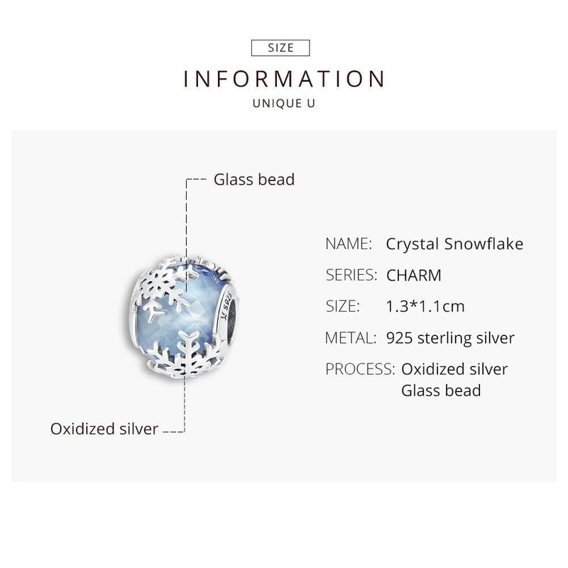 925 Sterling Silver Sparkling Snowflake Beads For Diy Bracelets & Necklaces