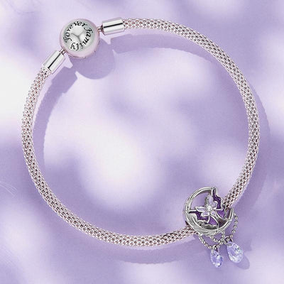 925 Sterling Silver Moon Butterfly Pendant Necklace