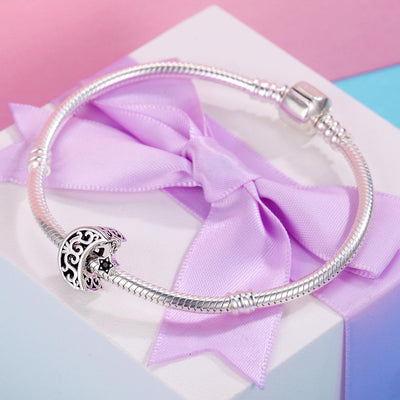 925 Sterling Silver Diy Star & Moon Bead