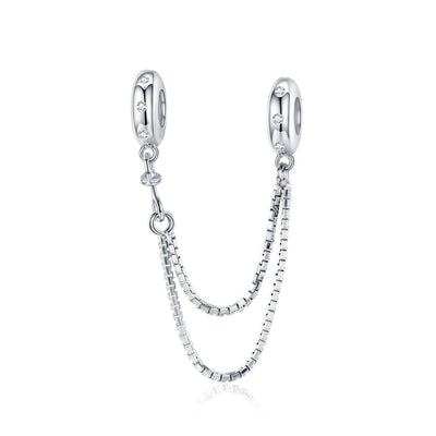 925 Sterling Silver Simple Safety Chain For Diy Bracelets