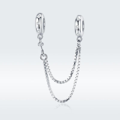 925 Sterling Silver Simple Safety Chain For Diy Bracelets