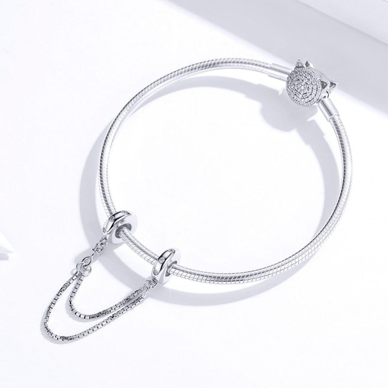 925 Sterling Silver Simple Safety Chain For Diy Bracelets