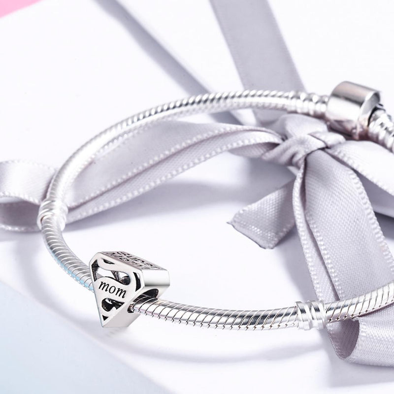 925 Sterling Silver Hollow Beads For Diy Bracelets Perfect Mother&