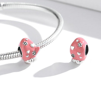 925 Sterling Silver Diy Pink Beaded Bracelet / Necklace Set