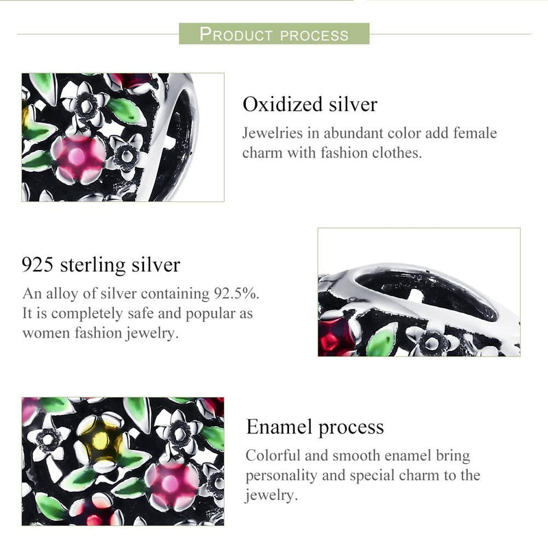 925 Sterling Silver Floral Valley Beads For Diy Bracelets & Necklaces