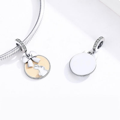 925 Sterling Silver Bunny Pendant For Bracelet Or Necklace