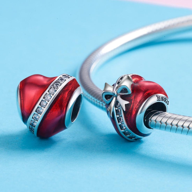 925 Sterling Silver Diy Love Beads For Valentine&