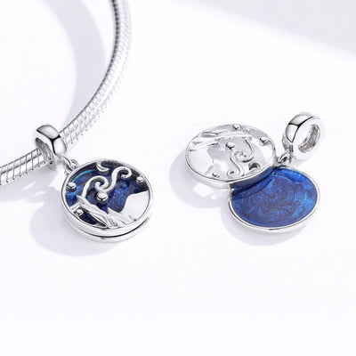 925 Sterling Silver Starry Sky Pendant For Diy Bracelets & Necklaces