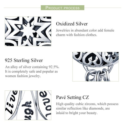 925 Sterling Silver Diy Bracelet Beads Heart Pattern