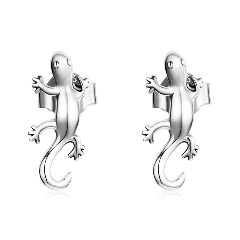 925 Sterling Silver Gecko Ear Studs Earrings For Women