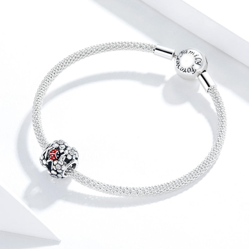 925 Sterling Silver Ladybug Beads For Diy Bracelets & Necklaces