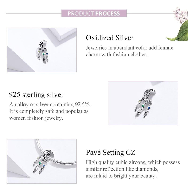 925 Sterling Silver Moon Beaded Bracelet Accessory