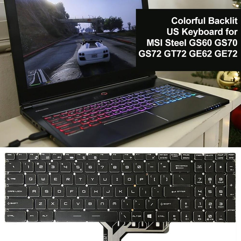 Backlit Laptop Keyboard for Msi Steel Series - us Version