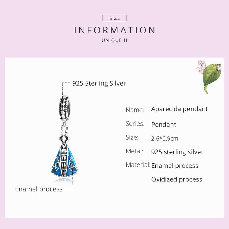 925 Sterling Silver Virgin Pendant For Diy Bracelets & Necklaces