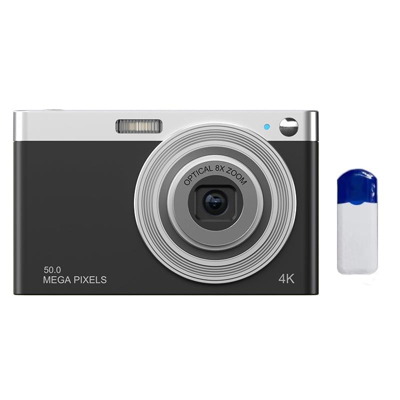 4k 8x Optical Zoom Telescopic Lens Digital Camera with Card Reader & Wiper - Black